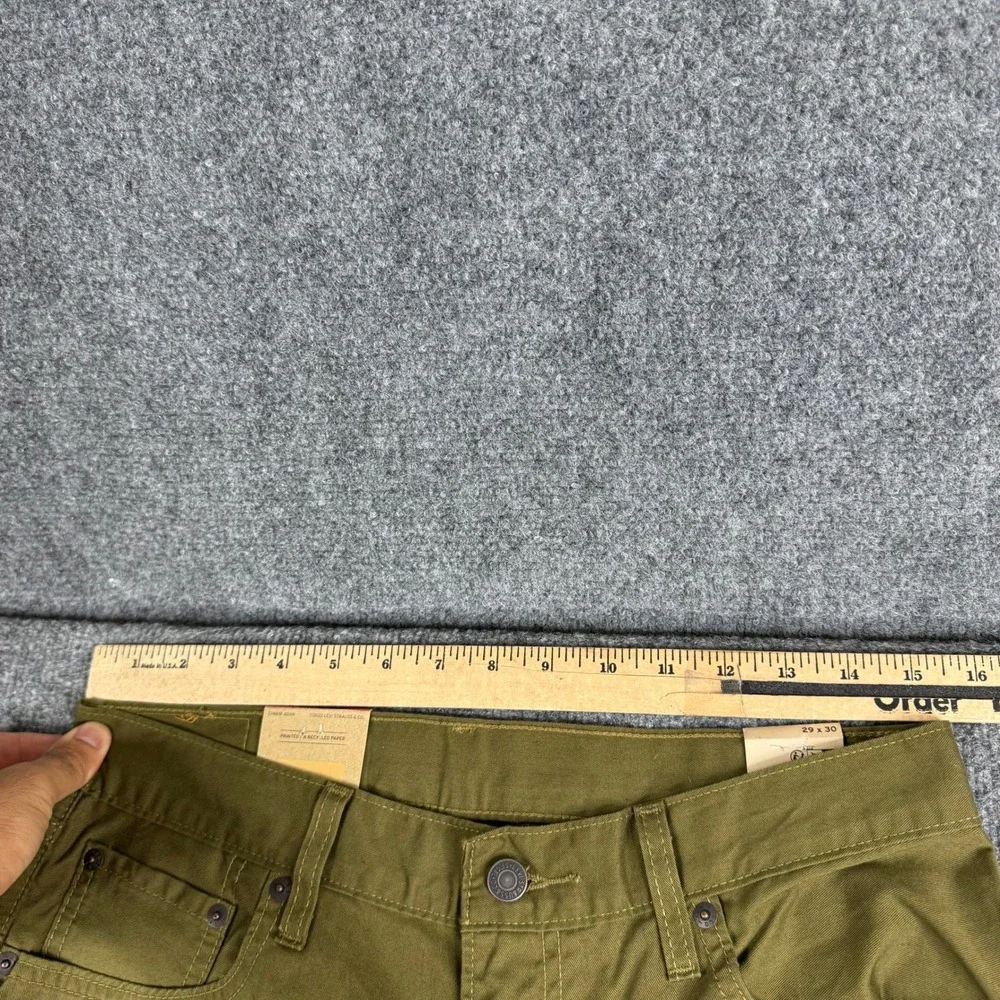 Levi's Pants Mens Size 29x30 Olive Green 511 Slim Fit Cotton Twill New NWT